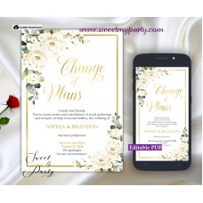 Ivory Roses Change of Plans Announcement template,(123) Ivory Roses Change of Plans Announcement template,(123)